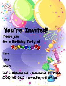 birthday invitation